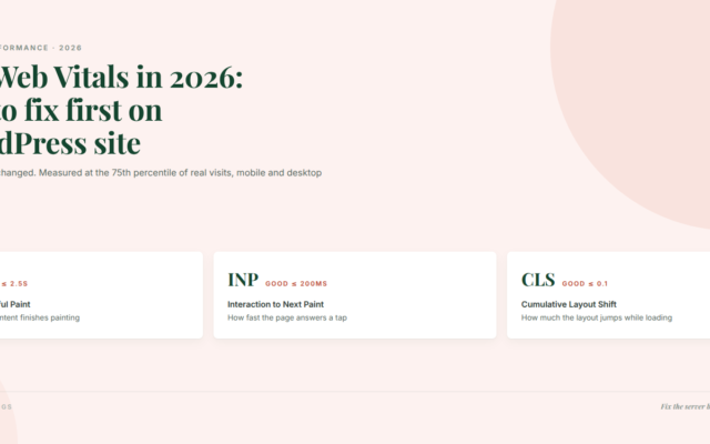 Core Web Vitals in 2026: What to Fix First on a WordPress Site