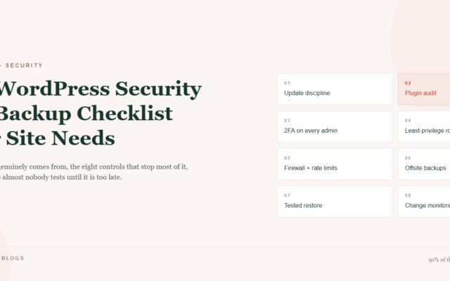 The WordPress Security and Backup Checklist Every Small Business Site Needs